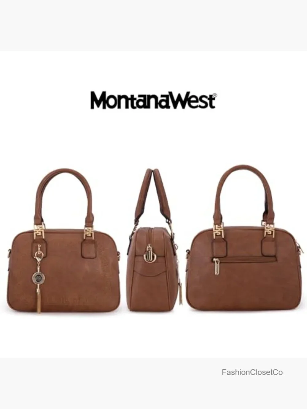 Small Crossbody Satchel Handbag with Detachable Strap Vegan Leather